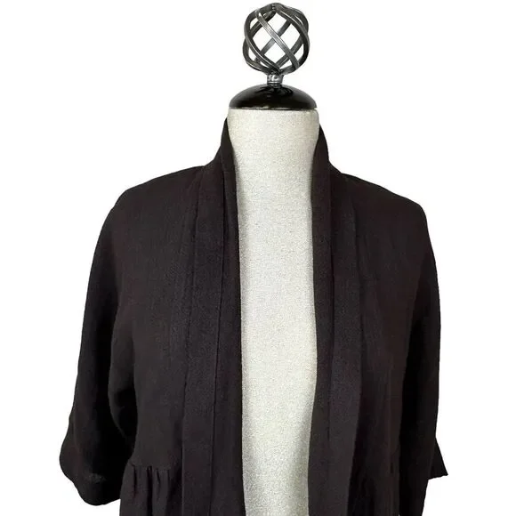 Eileen Fisher Open Cardigan Sweater Brown Linen Blend Womens Small‎ Petite PS - Picture 4 of 16